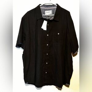 NWT Men’s  Flag & Anthem Scottsdale short sleeved button down in Black 3XL Short